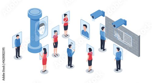 Futuristic identity verification with biometric and facial recognition technology