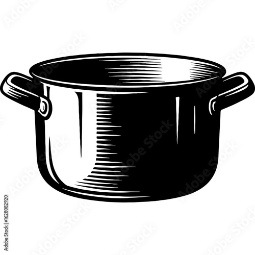 Thanksgiving Cooking Pot Illustration Vector Graphic. Vintage Style Kitchen Utensil for Holiday Food Preparation and Recipes