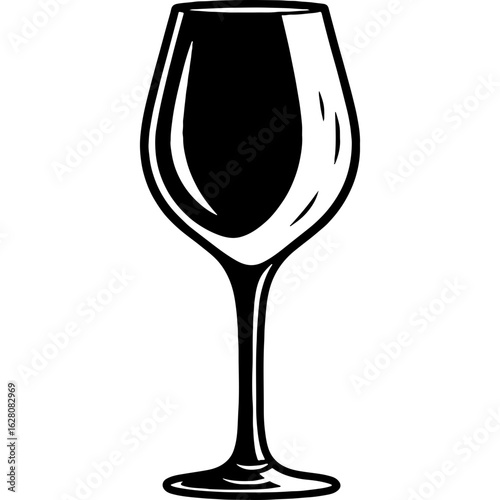 Elegant Wine Glass Vector Icon. Classic Stemware Illustration for Festive Holiday Celebrations, Thanksgiving, and Dinner Parties.