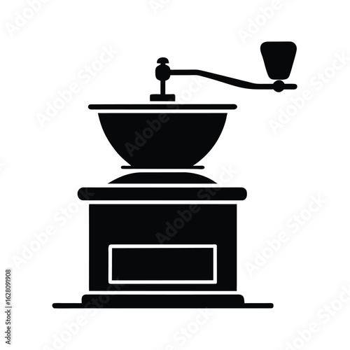 Silhouette of a coffee grinder on white background Vector illustration
