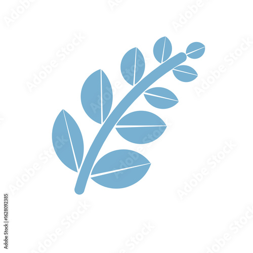 vector blue leaf with transparant background 