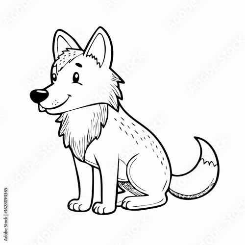Adorable cartoon fox illustration perfect for coloring pages and children's books art