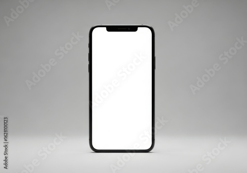 Smartphone with a blank screen on a neutral background