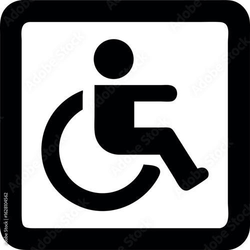 Accessible Entrance Symbol for Wheelchair Users Indicates Building Entry and Inclusive Design
