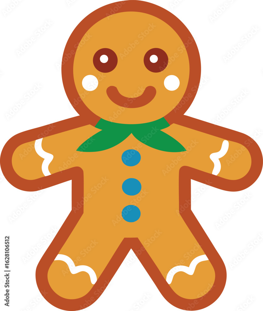 Fototapeta premium gingerbread man cookie decorated icing.