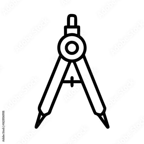 Precision in Design: A sleek, minimalist illustration showcases a pair of compasses, poised as the embodiment of precision, perfect for architectural or technical drafts.
