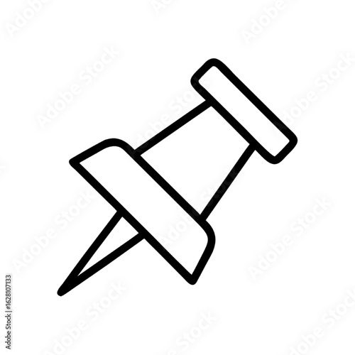 Simple Outline Icon of a Pushpin A Vector Illustration for Visual Organization and Task Management