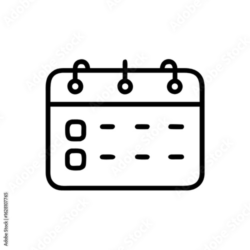 Calendar line icon for planning schedules and appointments. Vector symbol for event planner, date reminder, and organizer.