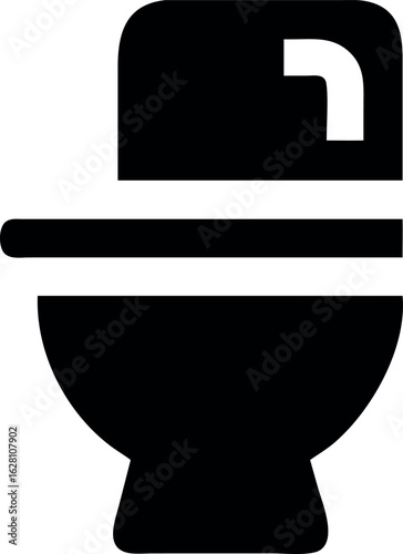 Modern Toilet Icon Representing Bathroom Cleanliness and Hygiene