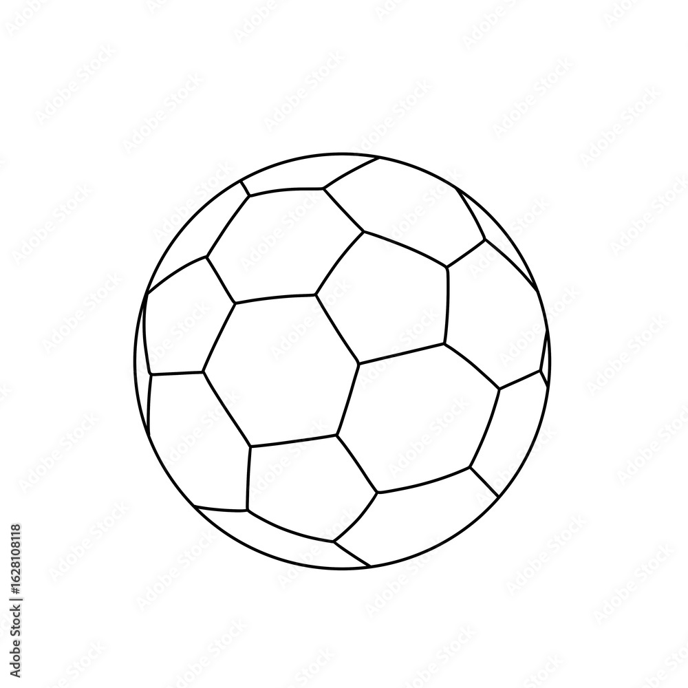 Naklejka premium Thin Line Illustration of a Soccer Ball