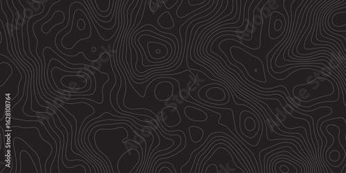 "Minimal topographic contour pattern on a dark background with fine grey lines. Abstract, fluid linework ideal for tech, nature, or mapping-inspired vector designs and stylish digital wallpapers"