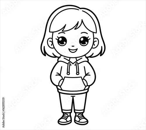 Cute Bob-Haired Chibi Girl Character