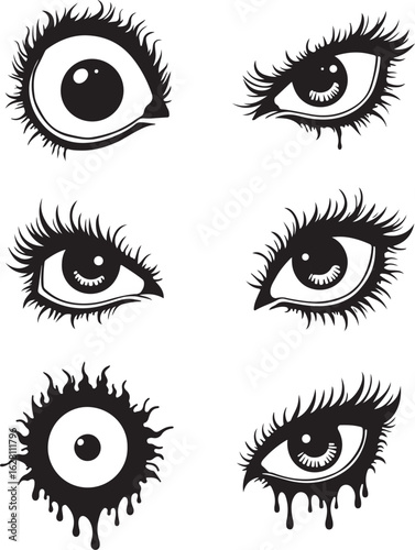 Intense staring eyes vector art for edgy, creative design projects