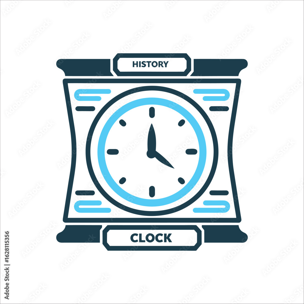 Obraz premium History Clock Icon, Time Symbol, Vector