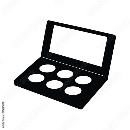 Full black color silhouette of a cosmetic palette Vector illustration