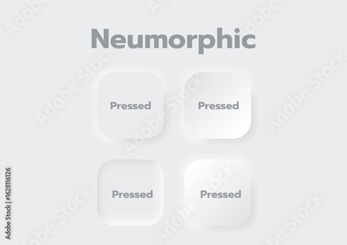 3D Neumorphic Soft UI Design. 3D Bottons.