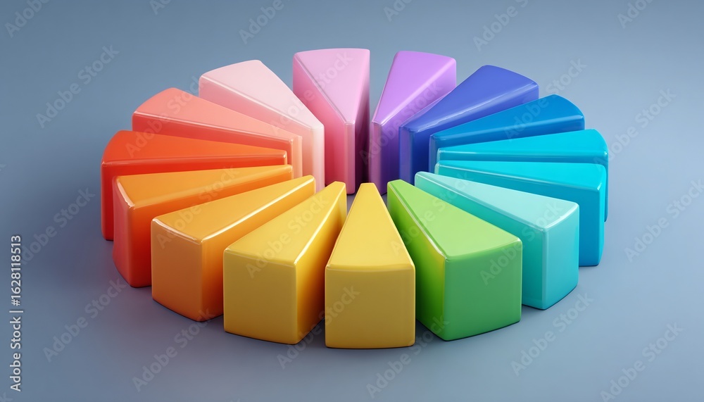 Obraz premium Grafico a torta 3D colorato e vibrante