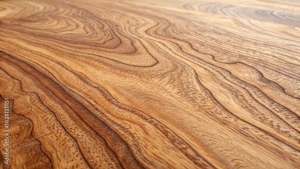 Fototapeta premium Close up of rich brown wood grain with swirling patterns