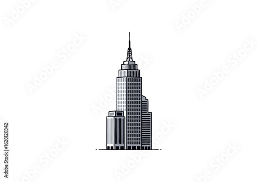 icon of a Midtown NYC office skyscraper with antenna on top