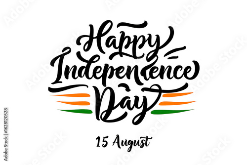 15 August Indian Happy Independence Day Celebration Poster Design Template, illustration of abstract tricolor banner with Indian flag for 15th August Happy Independence, generative ai