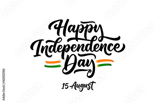 15 August Indian Happy Independence Day Celebration Poster Design Template, illustration of abstract tricolor banner with Indian flag for 15th August Happy Independence, generative ai