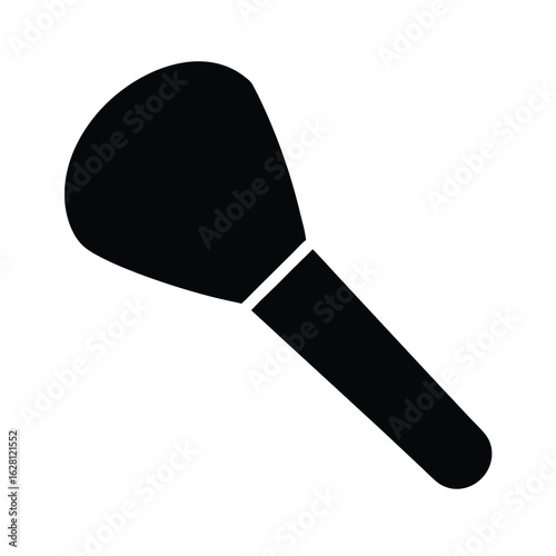 Full black color silhouette of a makeup artist brush on white background Vector illustration