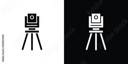 Theodolite icon Pixel perfect vector graphics. Symbol, logo illustration.