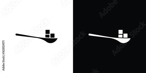Sugar cubes spoon icon Pixel perfect vector graphics. Symbol, logo illustration.