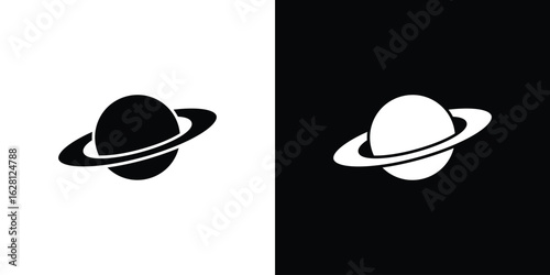 Saturn planet icon Pixel perfect vector graphics. Symbol, logo illustration.