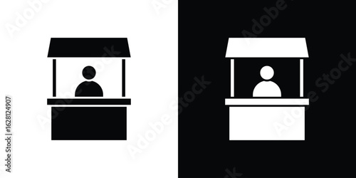 Sales booth icon Pixel perfect vector graphics. Symbol, logo illustration.