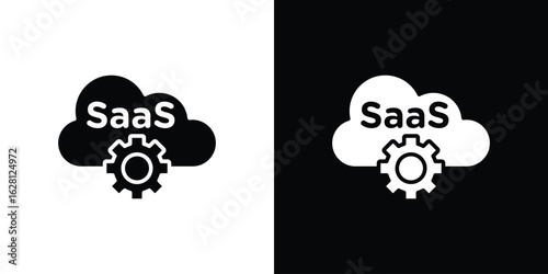 SaaS icon Pixel perfect vector graphics. Symbol, logo illustration.