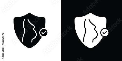 Pregnancy insurance icon Pixel perfect vector graphics. Symbol, logo illustration.