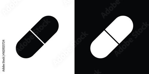 Pill capsule icon Pixel perfect vector graphics. Symbol, logo illustration.