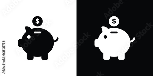 Piggy bank icon Pixel perfect vector graphics. Symbol, logo illustration.