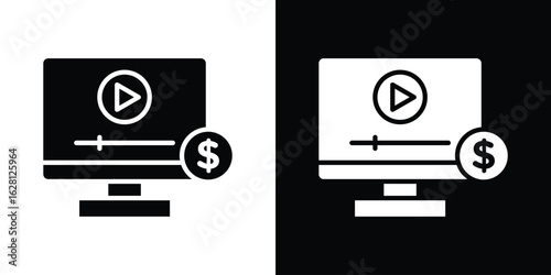 Paid media icon Pixel perfect vector graphics. Symbol, logo illustration.