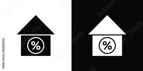 Mortgage rate icon Pixel perfect vector graphics. Symbol, logo illustration.