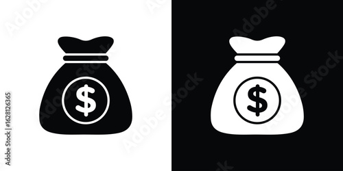 Money bag icon Pixel perfect vector graphics. Symbol, logo illustration.