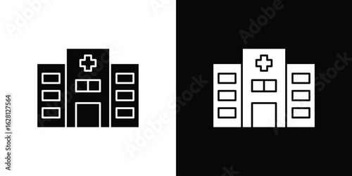Hospital icon Pixel perfect vector graphics. Symbol, logo illustration.