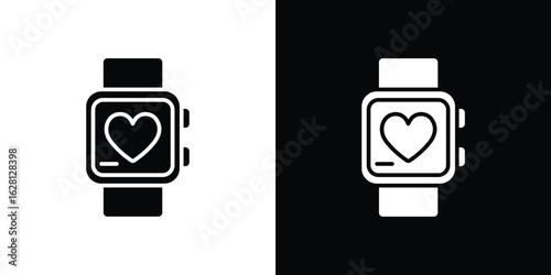Fitness smart watch icon Pixel perfect vector graphics. Symbol, logo illustration.