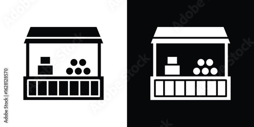 Farmer stall icon Pixel perfect vector graphics. Symbol, logo illustration.