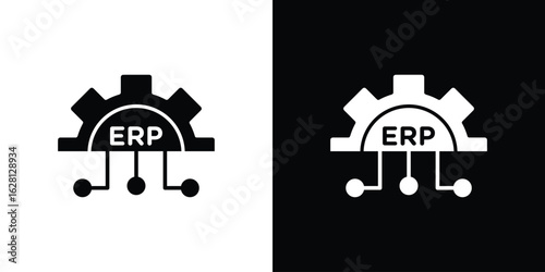 ERP system icon Pixel perfect vector graphics. Symbol, logo illustration.