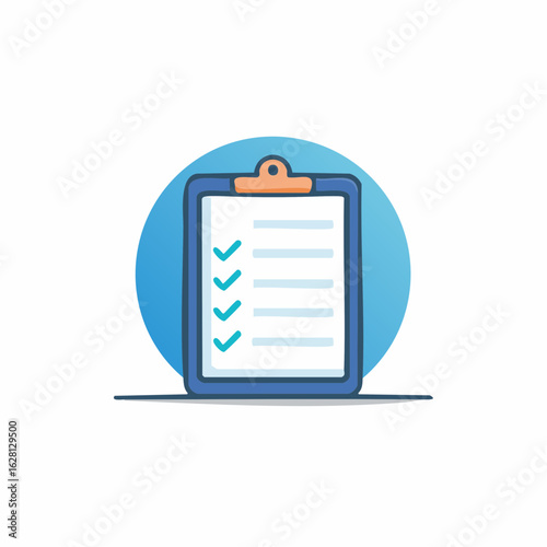 Cartoon Clipboard with Checklist, Task Management and Planning Conceptual Flat Vector Illustration