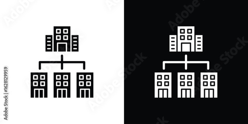 Company subsidiary icon Pixel perfect vector graphics. Symbol, logo illustration.