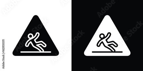 Caution wet floor icon Pixel perfect vector graphics. Symbol, logo illustration.