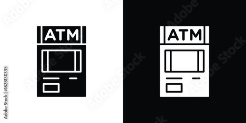 Cash Machine icon Pixel perfect vector graphics. Symbol, logo illustration.