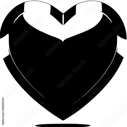 Heart Silhouette: A minimalist black heart silhouette, representing love, affection, and emotion. A symbol of intimacy.