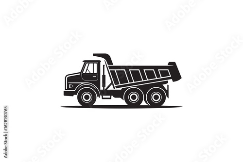  dump truck  silhouette  vector