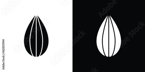 Almond icon Pixel perfect vector graphics. Symbol, logo illustration.
