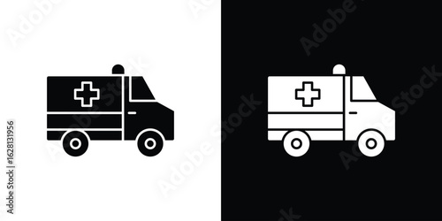 Ambulance icon Pixel perfect vector graphics. Symbol, logo illustration.