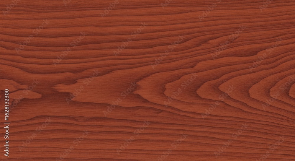 Fototapeta premium Rich Reddish-Brown Wood Grain with Elegant Flowing Wave Patterns.